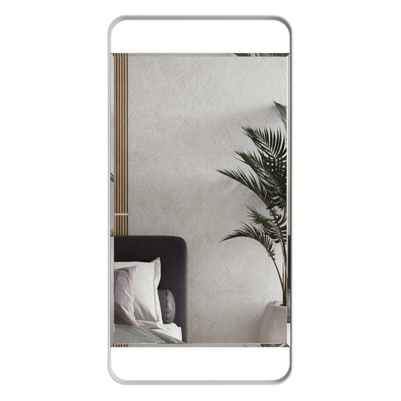 Дизайнерское настенное зеркало Glass Memory Inform в металлической раме белого цвета